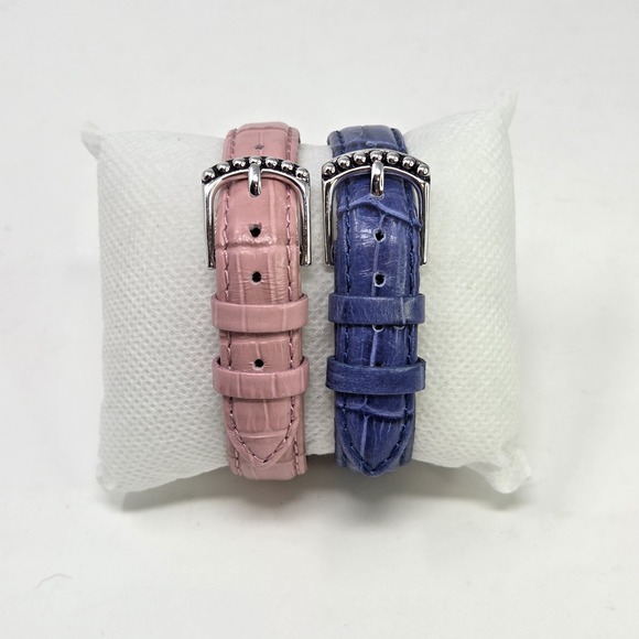 HONORA Set 2 Gen Leather Pearl Sterling Silver 925 Double Row Bracelet Pink Blue - Picture 5 of 11